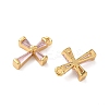 Brass Micro Pave Cubic Zirconia Pendants KK-D024-21G-2