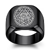 The Seven-Pointed Star Pattern 304 Stainless Steel Finger Rings FS-WGB7142-11-1