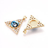 Brass Micro Pave Clear Cubic Zirconia Pendants for Women KK-T070-90A-06-2