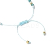 Handmade Evil Eye Lampwork & Glass Seed Beads Braided Bead Bracelets for Women BJEW-JB12363-4