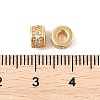 Brass Micro Pave Cubic Zirconia Beads KK-R219-24G-2