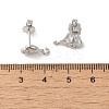 Rack Plating Brass Studs Earrings Findings EJEW-H004-03P-3