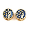 Brass Enamel European Beads KK-D421-02G-1