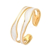 304 Stainless Steel Enamel Bangles for Women BJEW-D306-04G-2