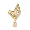 Butterfly Shape Brass Clear Cubic Zirconia Multi-Strand Links KK-L075-010LG-2