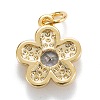 Brass Cubic Zirconia Charms KK-G399-06C-2