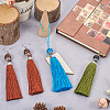 28Pcs 14 Colors Polyester Tassel Big Pendants Decorations HJEW-TA0001-07-7