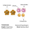 3 Pairs 304 Stainless Steel Earring Sets VB5348-7-1