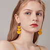 6 Pairs 6 Colors PU Leather Heart Dangle Earrings with Iron Pin for Women EJEW-FI0002-15-6