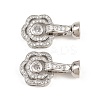 Brass Micro Pave Clear Cubic Zirconia Fold Over Clasps KK-H292-14P-1