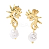 Sea Horse 304 Stainless Steel Acrylic Dangle Stud Earrings EJEW-B156-06G-4
