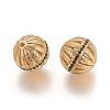 Brass Micro Pave Black Cubic Zirconia Beads ZIRC-I035-06G-1