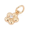 Brass Micro Pave Cubic Zirconia Charms KK-Q096-03B-G-2