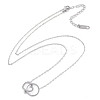 304 Stainless Steel Pave Clear Cubic Zirconia Heart & Ring Pendant Necklaces for Women NJEW-K276-06P-3
