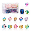 Craftdady 260Pcs 13 Colors Two Tone Transparent Spray Painted Acrylic Corrugated Beads ACRP-CD0001-01-1