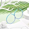 Colorful Glass Seed Beads Big Ring Dangle Earrings for Girl Women EJEW-JE04653-3