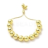 Rack Plating Brass Round Bead Slider Bracelets for Women X-BJEW-M232-01G-E-1