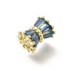 Rack Plating Column Brass Micro Pave Clear Cubic Zirconia European Beads KK-Q040-12G-3
