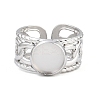 304 Stainless Steel Cuff Ring Components SA-CBA82C8-01B-P-2
