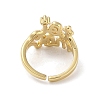 Brass Pave Cubic Zirconia Open Cuff Rings RJEW-M170-21G-3