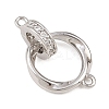 Brass Micro Pave Clear Cubic Zirconia Twisted Ring Links KK-G544-45P-2