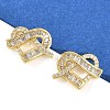 Brass Micro Pave Cubic Zirconia Stud Earrings for Women EJEW-K312-01G-1