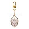 Brass Macrame Pouch Empty Stone Holder Pendant Decoration HJEW-JM01682-01-3