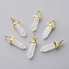 Natural Quartz Crystal Double Terminated Pointed Pendants G-G902-B23-3
