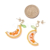 304 Stainless Steel Glass Dangle Stud Earrings EJEW-MZ00524-01-4