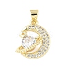 Brass Micro Pave Cubic Zirconia Pendants KK-D357-16C-G-1