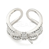 Brass Micro Pave Cubic Zirconia Cuff Rings RJEW-I103-095P-2