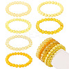 6Pcs 6 Styles 8mm Glass Round Beaded Stretch Bracelet Sets BJEW-TAC0020-1