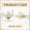 2Pcs Brass Micro Pave Grade AAA Cubic Zirconia Charms ZIRC-LP0001-41-2