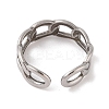 Non-Tarnish 304 Stainless Steel Oval Curb Chain Cuff Rings for Women RJEW-G322-04P-3