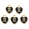 Light Gold Plated Alloy Enamel Pendants ENAM-R136-30-14-1