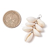 Natural Cowrie Shell Color-Changing Cluster Pendants PALLOY-JF03560-02-2