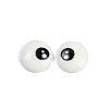 White and Black Flat Round Cartoon Resin Cabochons LS-CRES-Q009-01G-1