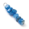 10Pcs 10 Colors Dyed Natural Freshwater Shell Nuggets Beaded Pendants PALLOY-JF04517-02-4