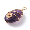 3Pcs 3 Styles Natural Mixed Gemstone Pendants PALLOY-JF01153-5