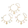 3Pcs 3 Colors Stainless Steel & Alloy Enamel Charm Bracelets BJEW-JB12215-2