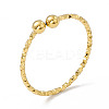 Ion Plating(IP) 304 Stainless Steel Round Ball Open Cuff Ring for Women RJEW-G275-01G-1