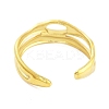 Real 18K Gold Plated 304 Stainless Steel Open Cuff Rings for Women RJEW-B061-01G-05-3
