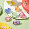 6Pcs 6 Styles Mixed Shape with Word Opaque Resin Drawing Pins AJEW-TB00015-2