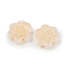 Baking Paint and Golden Metal Enlaced Glass Beads DGLA-T004-09L-2