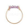 Natural Apatite & Natural Carnelian & Natural Amethyst & Natural Moss Agate Beads Finger Rings RJEW-TA00187-4