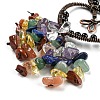 Wire Wrapped Brass Owl & Natural Obsidian Pendant Decoration HJEW-C006-01B-2