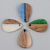 Opaque Resin & Walnut Wood Pendants RESI-S389-027A-C-1