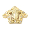Rack Plating Brass Micro Pave Clear Cubic Zirconia Star with Virgin Mary Connector Charms KK-L224-096G-1