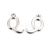 Platinum Plated Alloy Letter Pendants PALLOY-J718-01P-Q-1