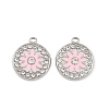 304 Stainless Steel with Enamel and Rhinestone Pendants STAS-Z166-12P-1